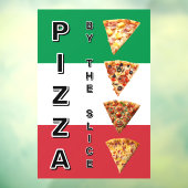 Pizza Shop Pizza bij de Italiaanse Slice vlag Raamsticker (Vel 3)