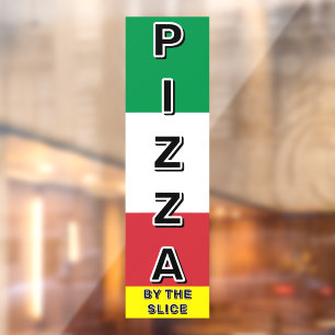 Pizza Shop Pizza Per Snede Italiaanse Vlag Raamsticker