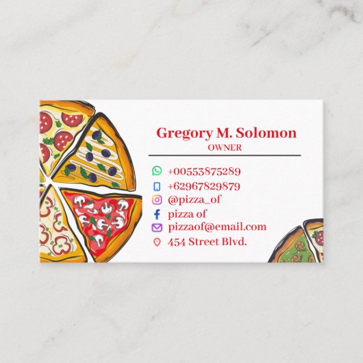 Pizza Shop Visitekaartje (Voorkant)