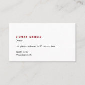 Pizza Shop Visitekaartje (Achterkant)