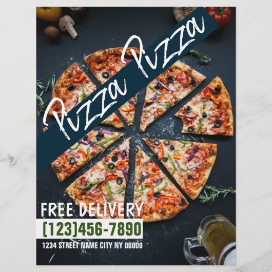 Pizza Shop Voedselbezorging Flyer (Voorkant)