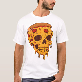 Pizza Skull T-shirt - Funny Foodie Skeleton T-shir