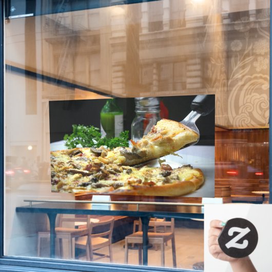 Pizza slaagt in de Italiaanse winkels Cuisine Pizz Raamsticker (Cafe Raam)