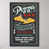 Pizza Slice Bar Partyschild Poster (Voorkant)