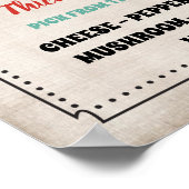 Pizza Slice Bar-teken Poster (Hoek)