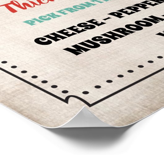 Pizza Slice Bar-teken Poster (Hoek)