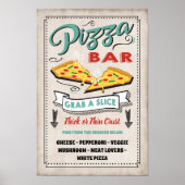 Pizza Slice Bar-teken Poster (Voorkant)
