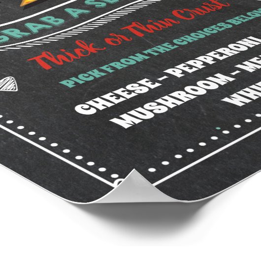 Pizza Slice Bar-teken Poster (Hoek)