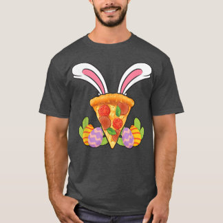 Pizza Slice Bunny Ear Snack Pizza Food Lover Easte T-shirt