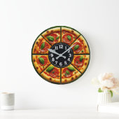 Pizza slice cheesy timepiece pizzeria wall art  grote klok (Huis)
