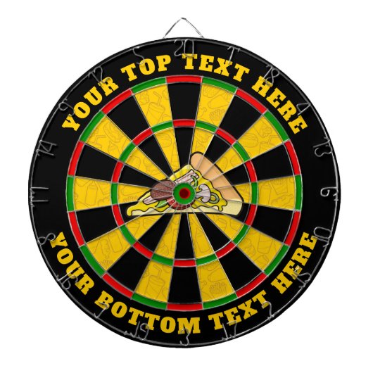 Pizza Slice Dartboard met aangepaste tekst Dartbord (Voorkant)