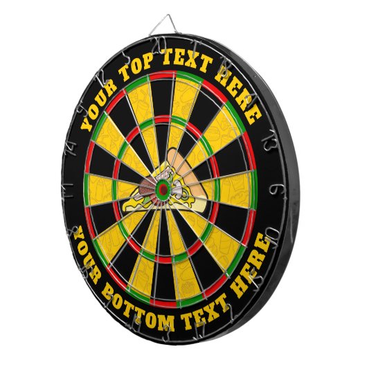 Pizza Slice Dartboard met aangepaste tekst Dartbord (Voorkant Rechts)