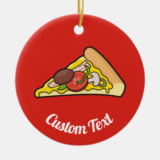 Pizza Slice Keramisch Ornament (Voorkant)
