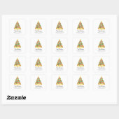 Pizza Slice-kerstboom Adres Square Sticker (Vel)