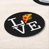 Pizza Slice Liefde Ronde Kartonnen Onderzetter (Gebogen)