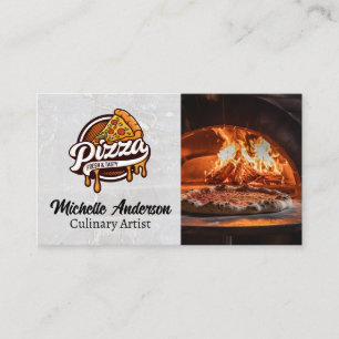 Pizza Slice Logo Baksteenoven Visitekaartje