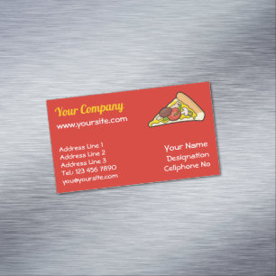 Pizza slice magnetisch visitekaartje