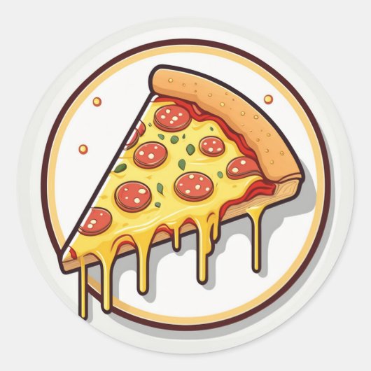 Pizza Slice met smeltende kaas Ronde Sticker (Voorkant)