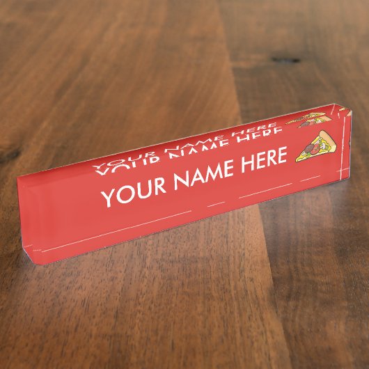 Pizza slice naambordje (Zijkant)