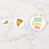 Pizza, Slice of Birthday fun, kawaii Confetti (Achterkanten)