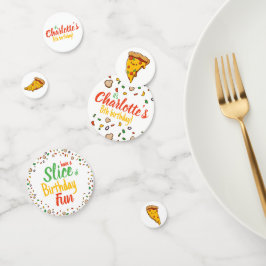 Pizza, Slice of Birthday fun, kawaii Confetti