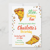 Pizza, Slice of Birthday fun, kawaii Kaart (Voorkant)