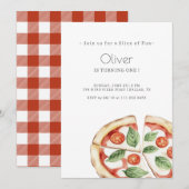 Pizza Slice of Fun Birthday Invitation Kaart (Voorkant / Achterkant)