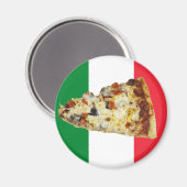 Pizza Slice op kleuren van de Italiaanse vlag Magneet (Voorkant / Achterkant)