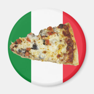 Pizza Slice op kleuren van de Italiaanse vlag Magneet