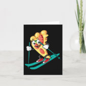 Pizza Slice op ski's Cool Tarwedeeg Pie Lovers Gi Kaart (Voorkant)