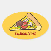 Pizza slice ovale sticker (Voorkant)
