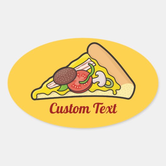 Pizza slice ovale sticker (Voorkant)