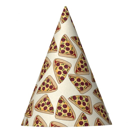 Pizza slice paper party pet feesthoedjes (Voorkant)