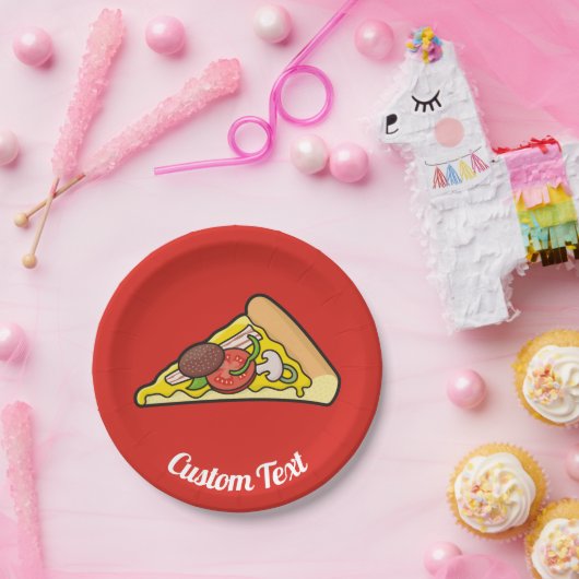 Pizza Slice Papieren Bordje (Feest)