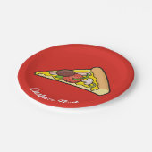 Pizza Slice Papieren Bordje (Gekanteld)