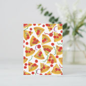 Pizza Slice Patroon Briefkaart (Staand voorkant)