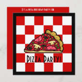 Pizza Slice Pizza Party Kaart (Voorkant / Achterkant)