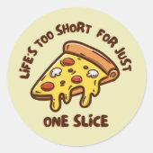 Pizza slice ronde sticker (Voorkant)