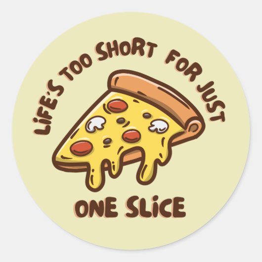 Pizza slice ronde sticker (Voorkant)
