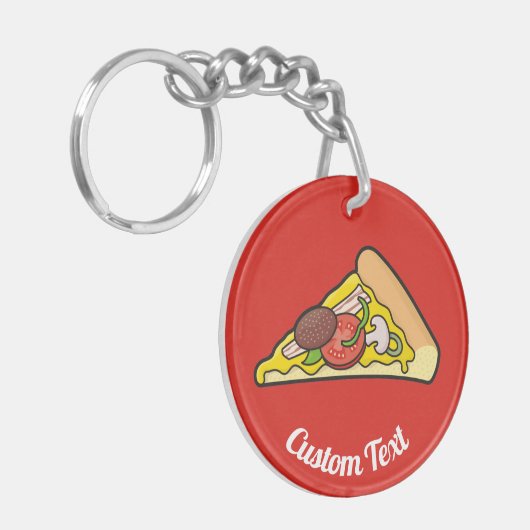 Pizza Slice-Sleutelhanger Sleutelhanger (Voorkant Links)