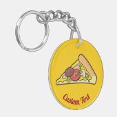 Pizza Slice-Sleutelhanger Sleutelhanger (Voorkant Links)