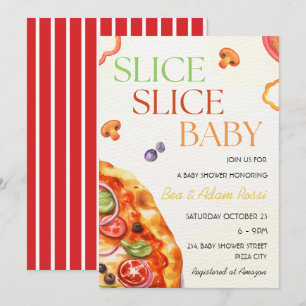 Pizza Slice Slice Baby Coed Baby shower Kaart