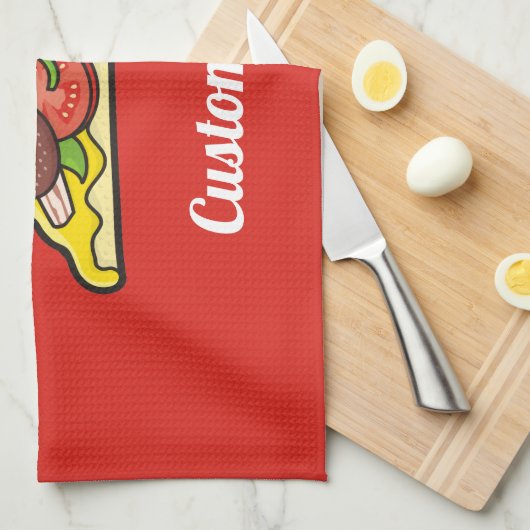 Pizza Slice Towel Theedoek (Quarter Fold)