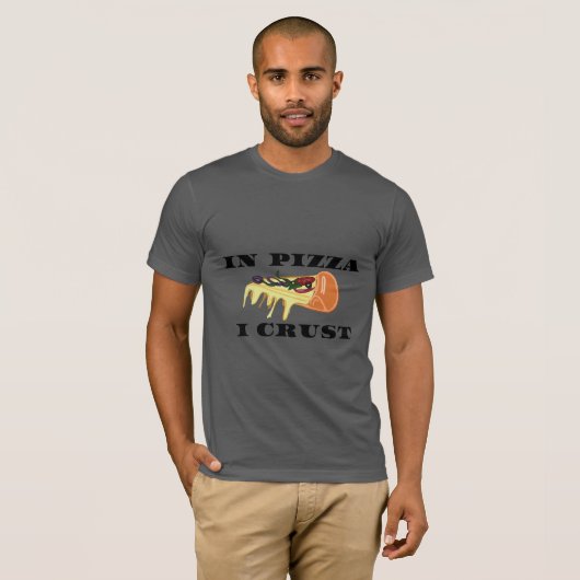 Pizza Slice Tshirt - in Pizza heb ik roest (Voorkant volledig)