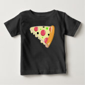 Pizza Slice Vaderdag Baby Zwart T-shirt (Voorkant)