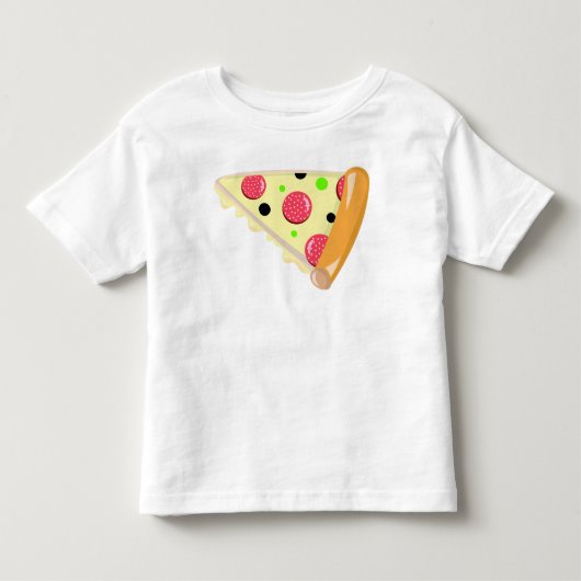 Pizza Slice Vaderdag Peuter Witte T-Shirt (Voorkant)