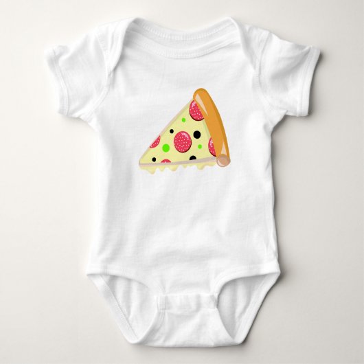 Pizza Slice Vaderdag Wit Romper (Voorkant)