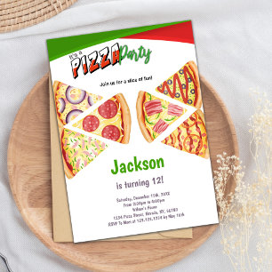 Pizza Slice Verjaardag Uitnodiging