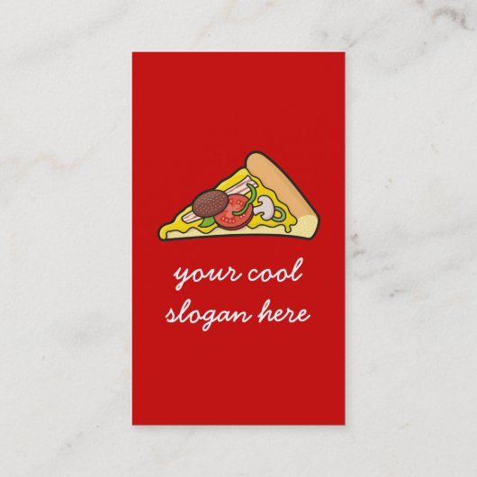 Pizza slice visitekaartje (Achterkant)