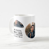 Pizza slice vormde foto grappige vaders dag koffiemok (Voorkant links)